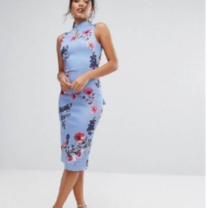 NWT ASOS Periwinkle Floral Open Back Dress Size 6